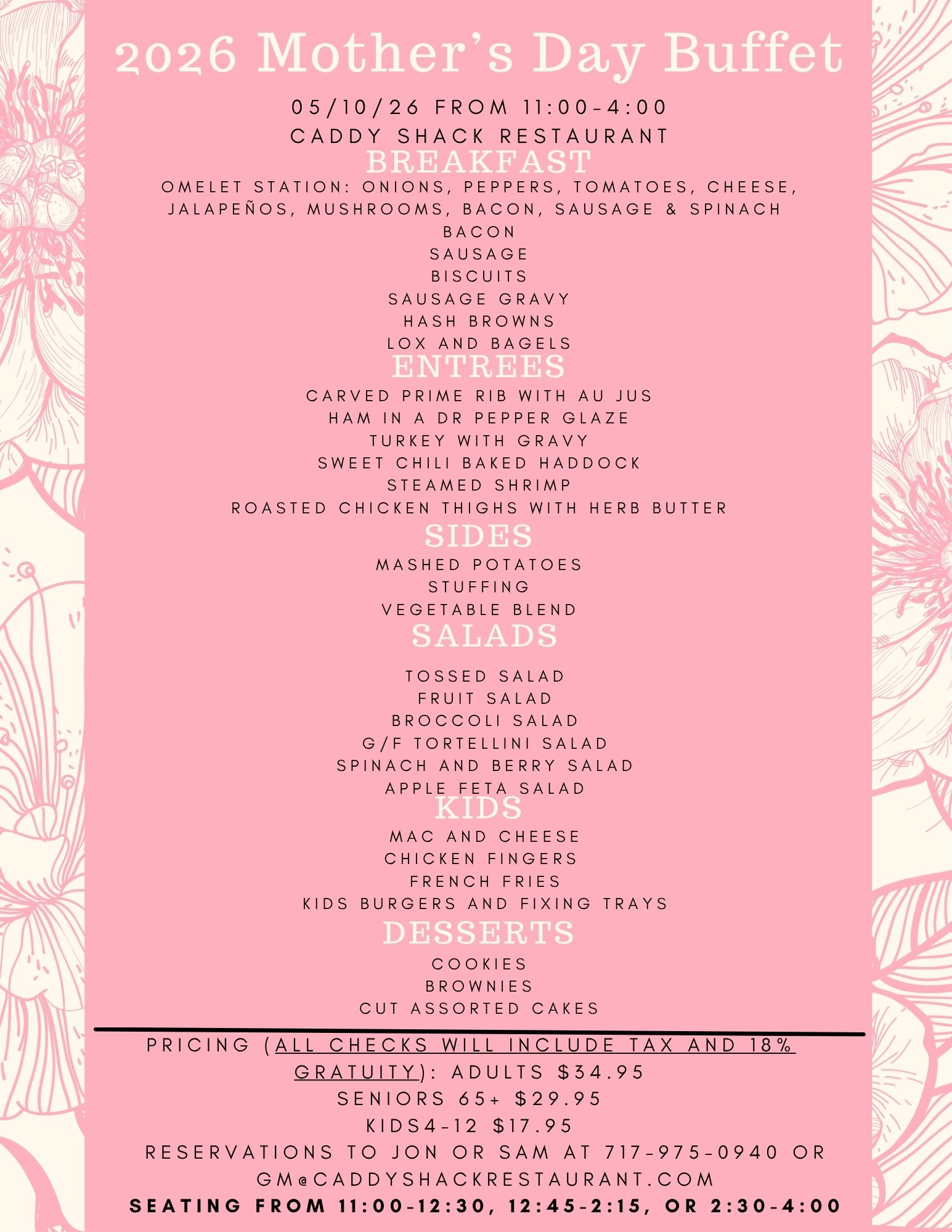 Mother's Day Buffet — May 10th 2026